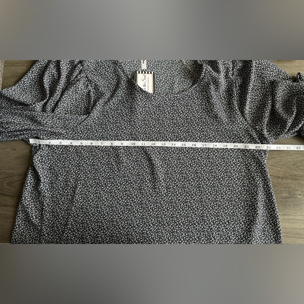 Tee For The Soul Boutique Blouse Womens 1X Black Tie Sleeves Top Shirt - Picture 12 of 15